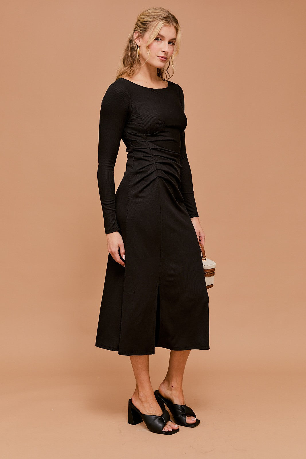 BOAT NECK MIDI DRESS