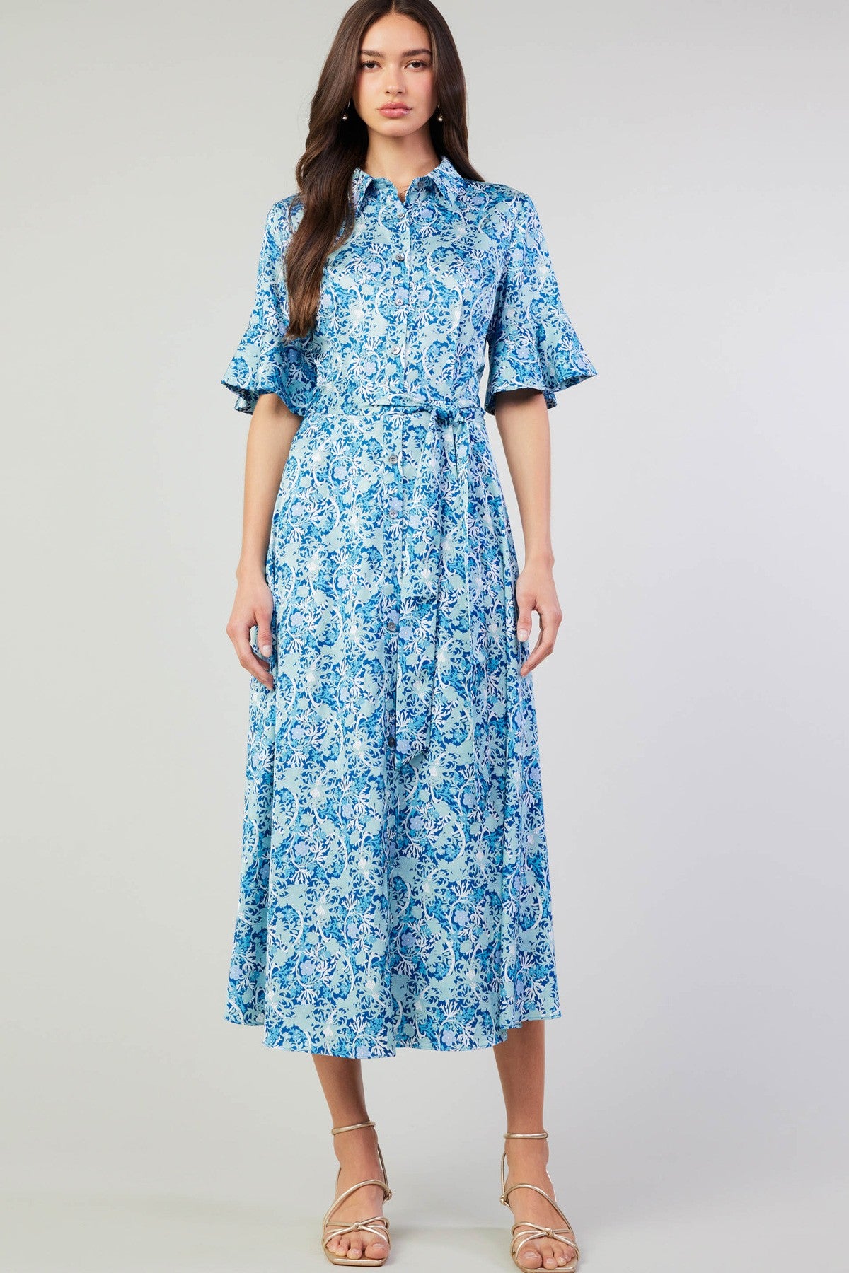 SHORT SLEEVE BUTTON DOWN DRESS