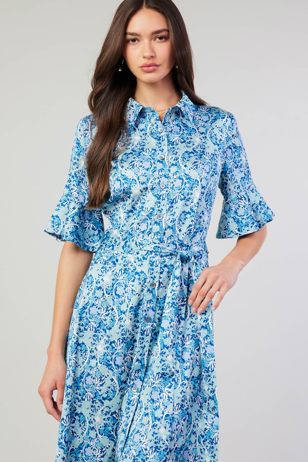 SHORT SLEEVE BUTTON DOWN DRESS