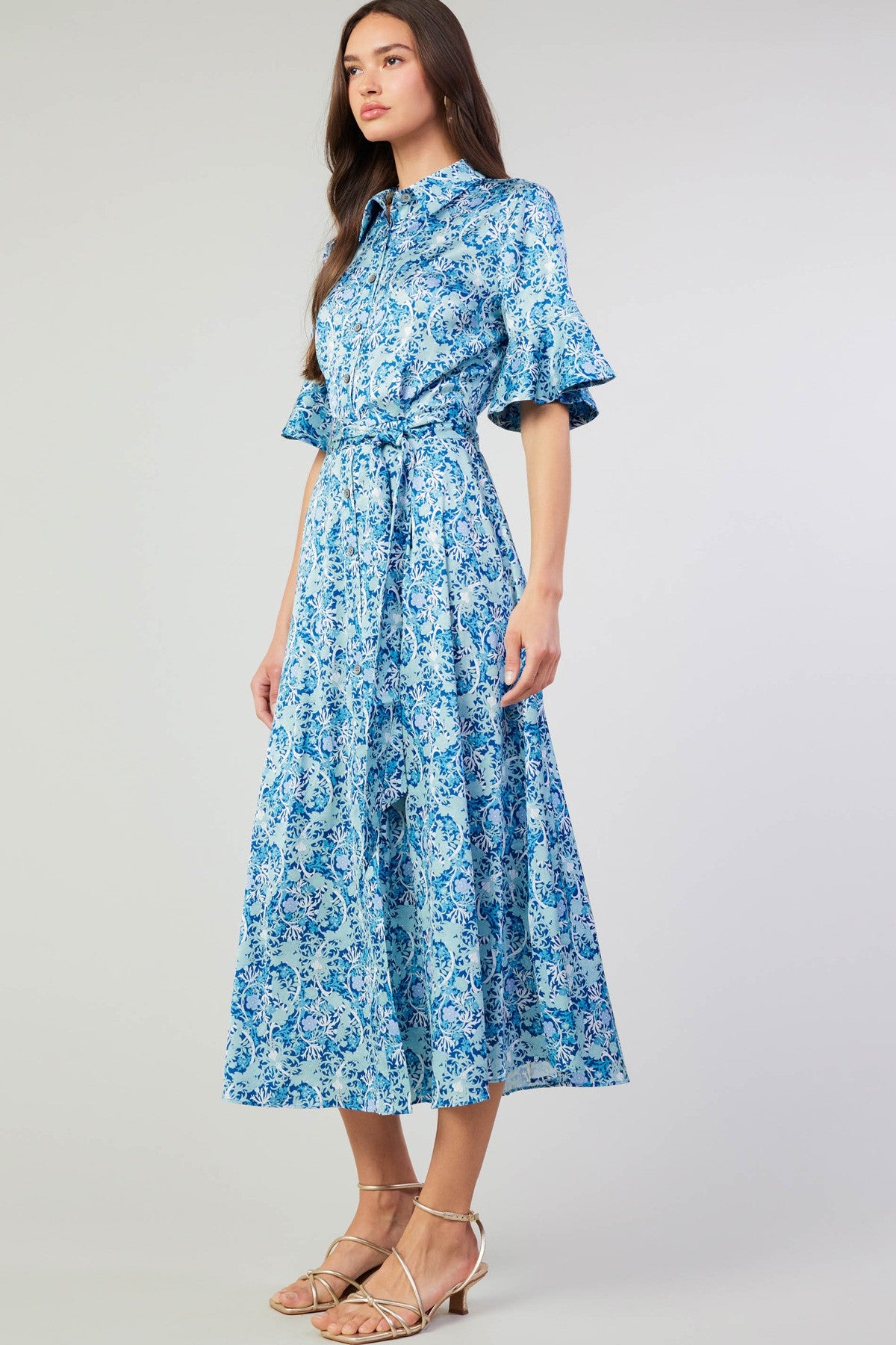 SHORT SLEEVE BUTTON DOWN DRESS