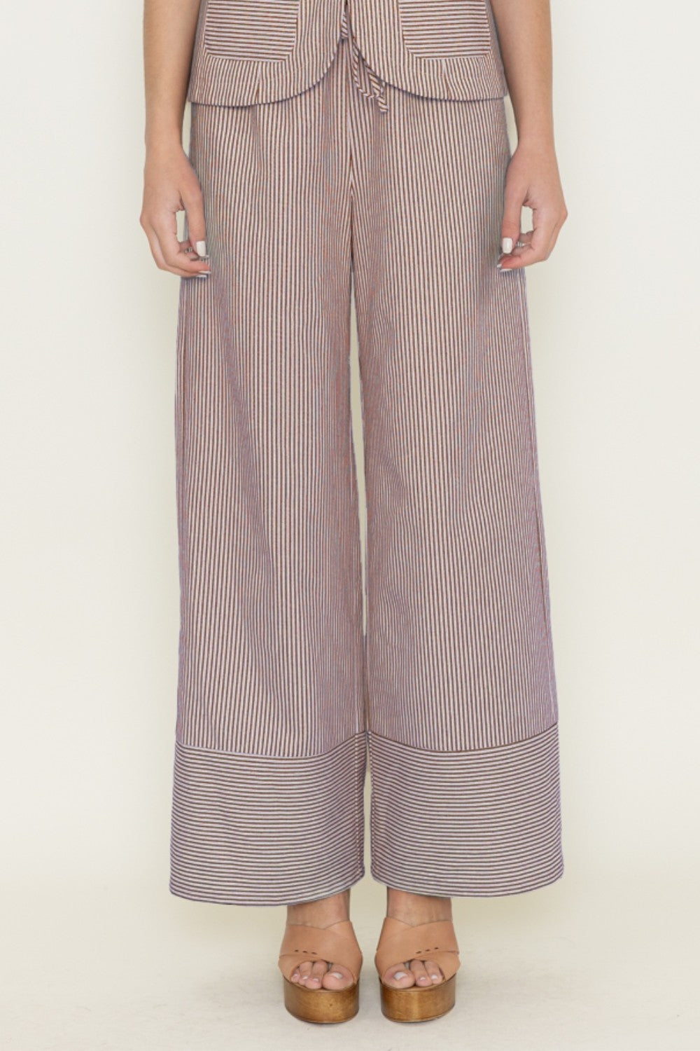 WIDE LEG STRIPE TROUSER
