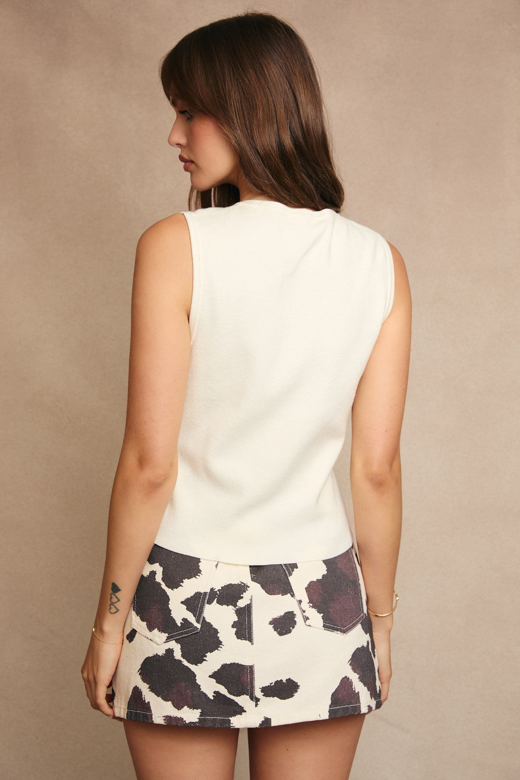 BUTTON SWEATER TANK