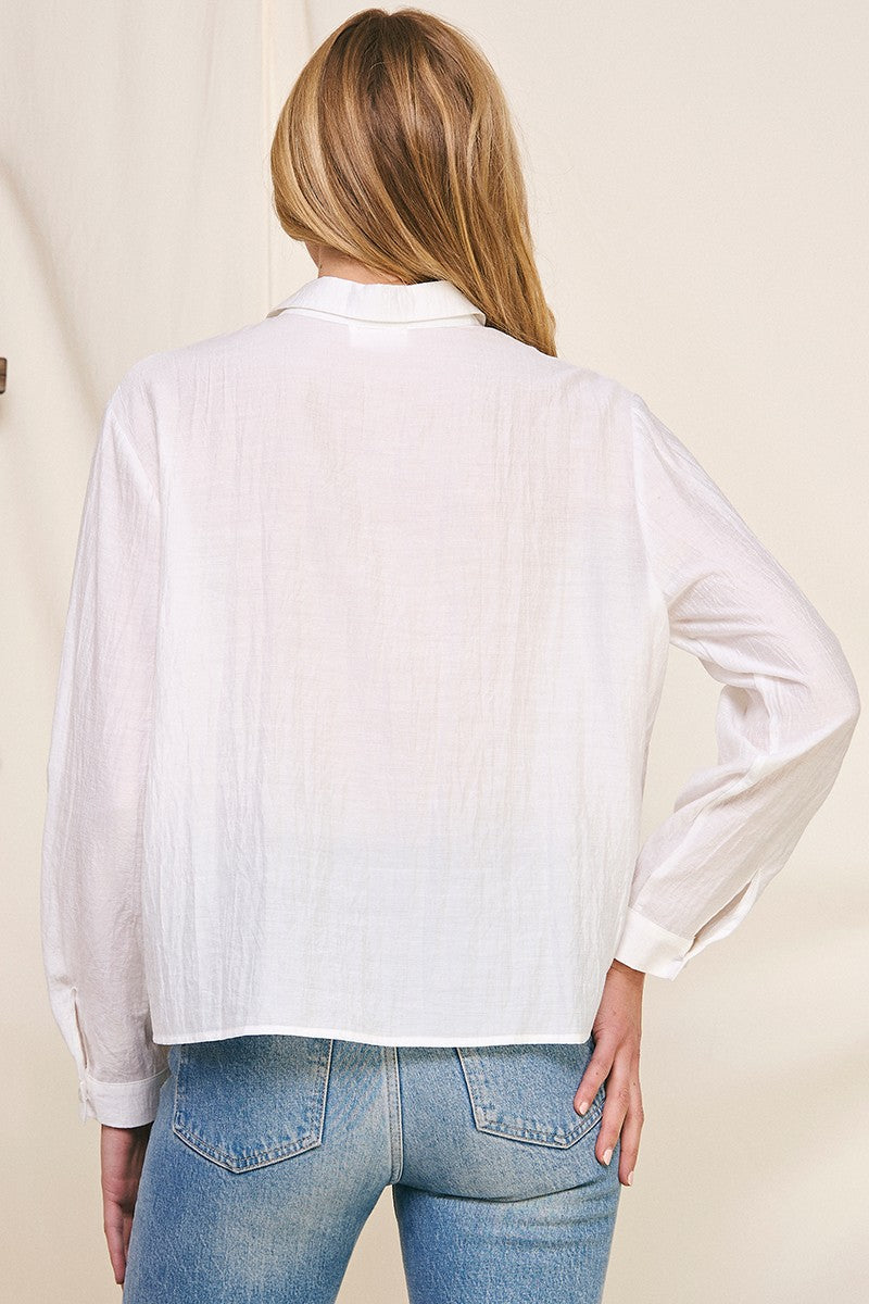 SCRUNCH TIE BUTTON UP