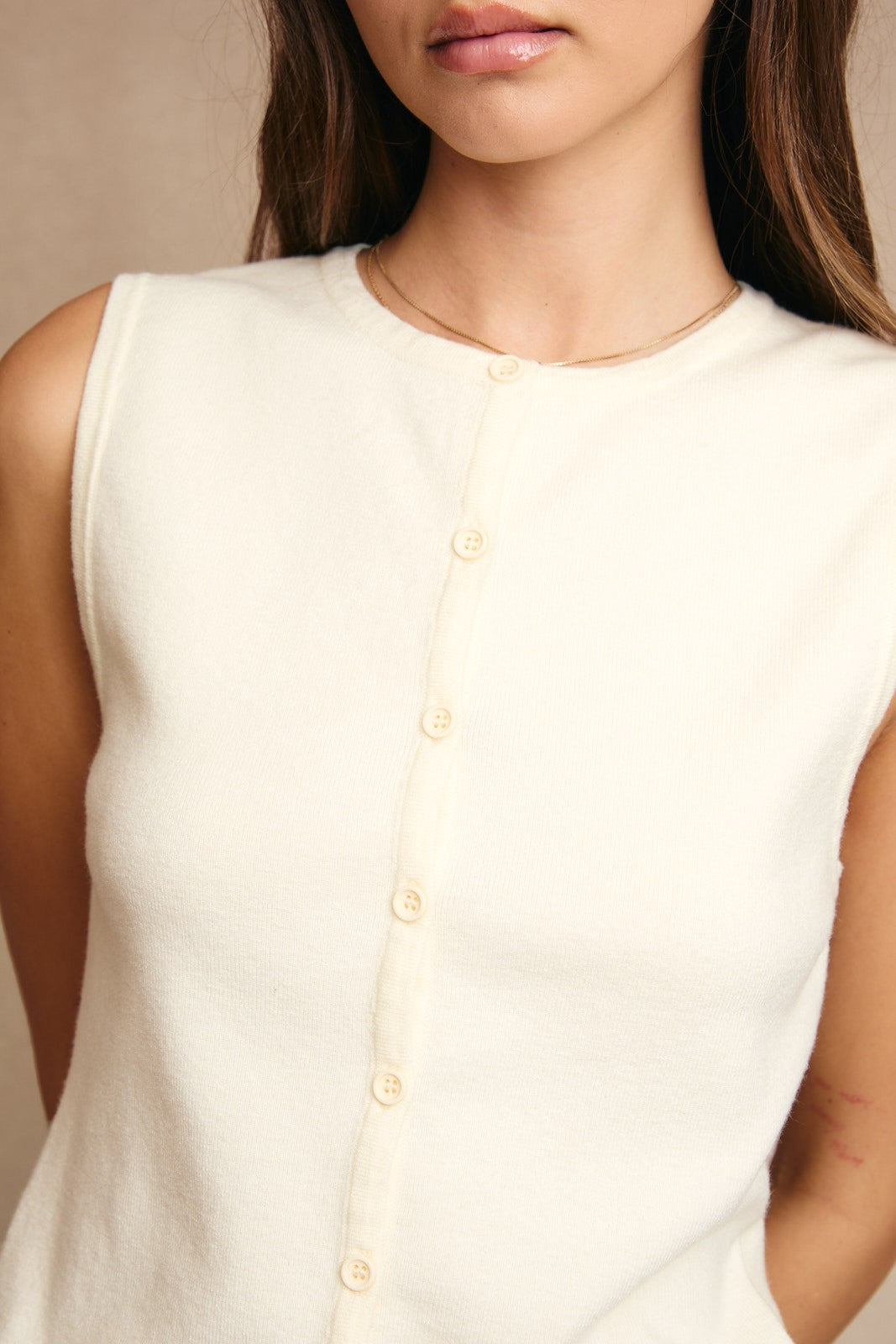 BUTTON SWEATER TANK