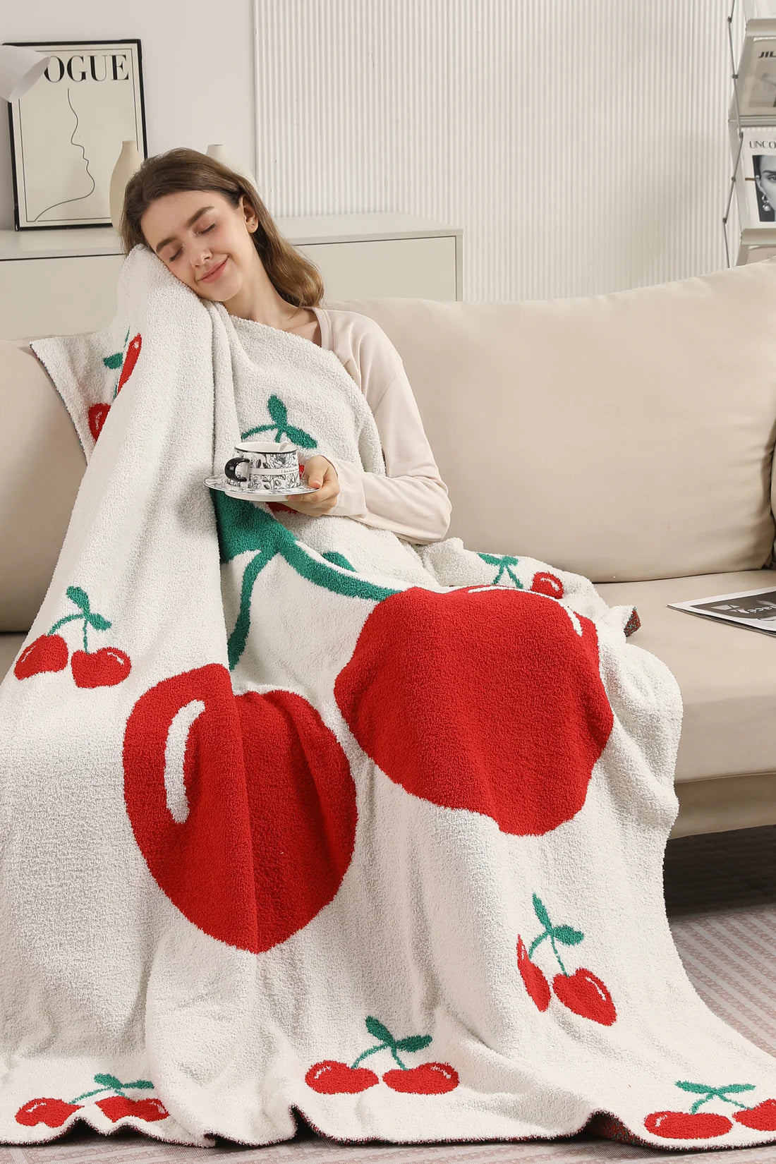 CHERRY THROW BLANKET