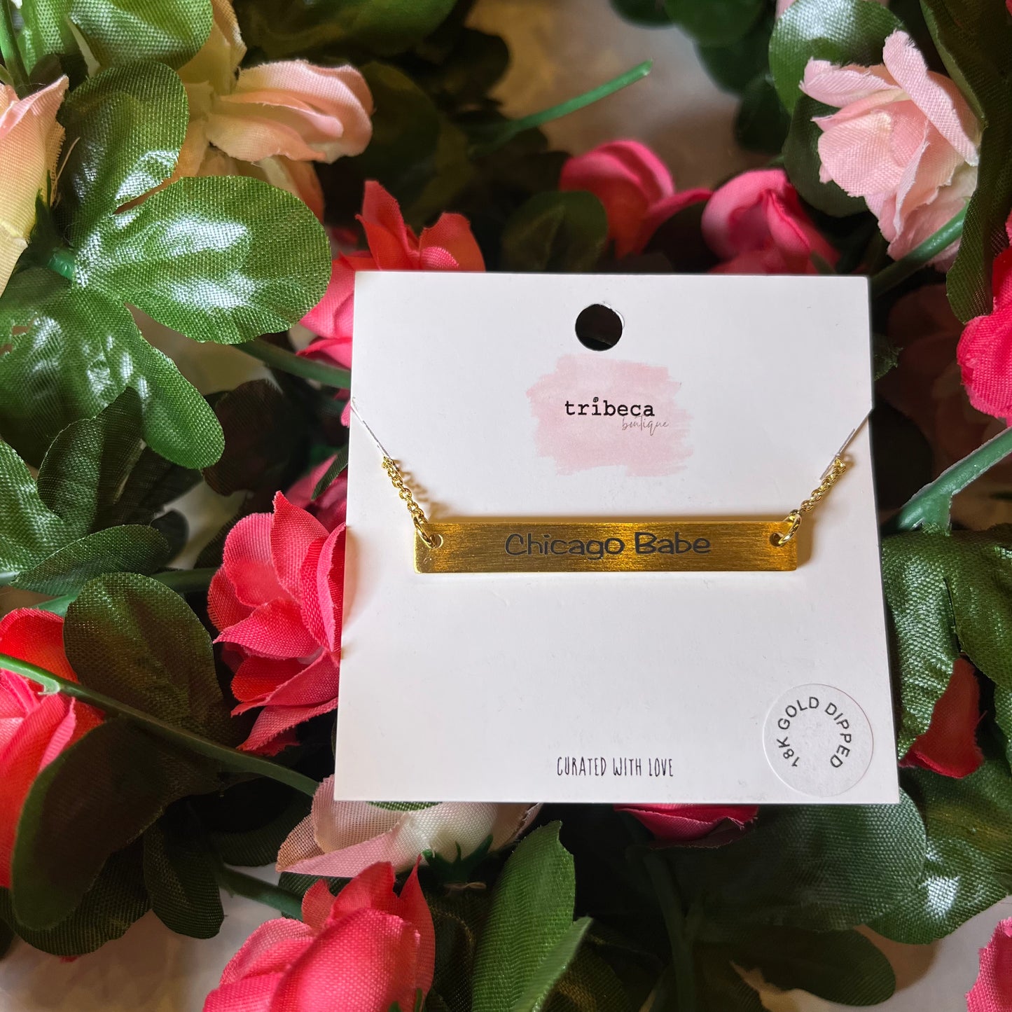 CHICAGO BABE BAR NECKLACE