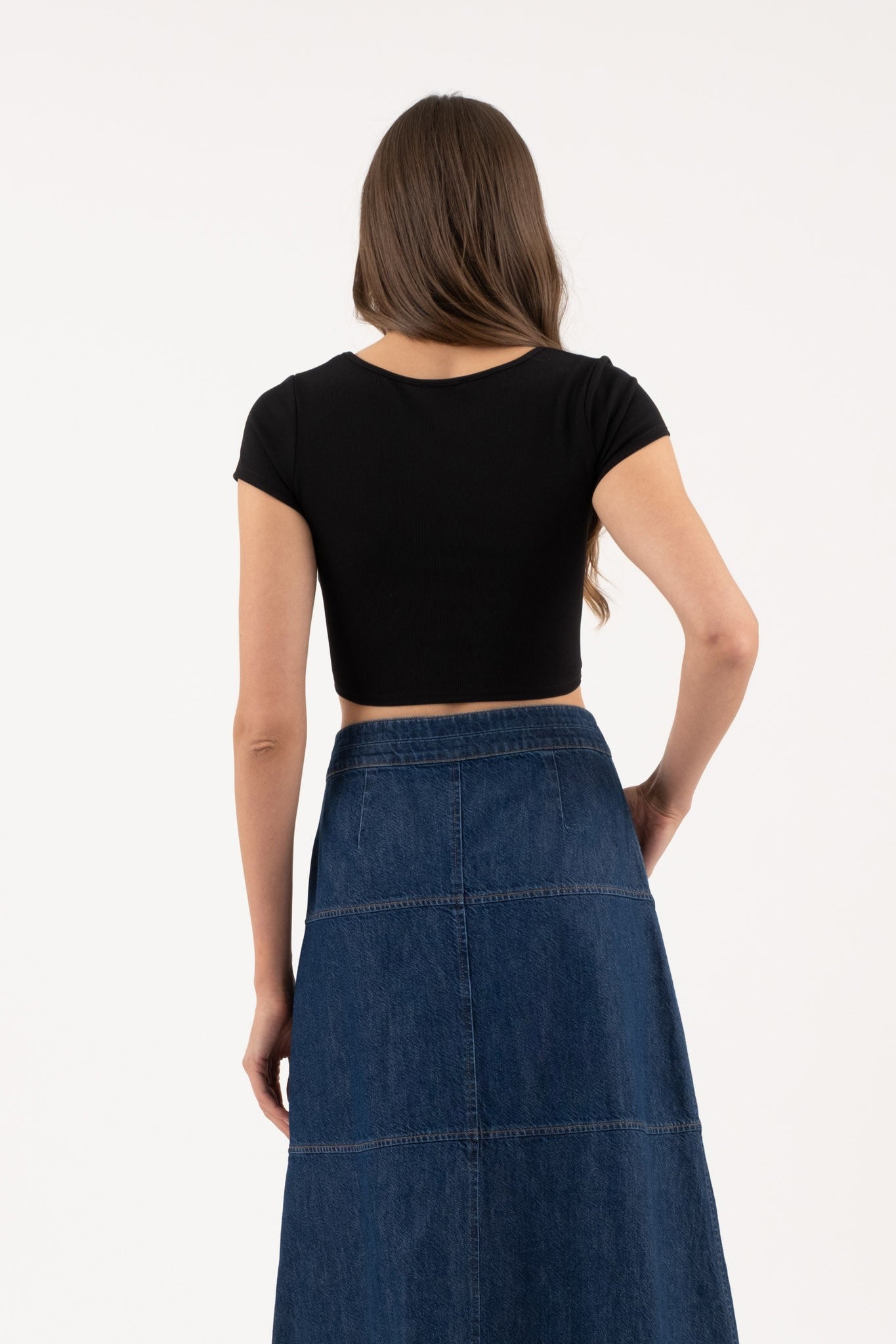 CORSET DETAIL CROPPED TEE