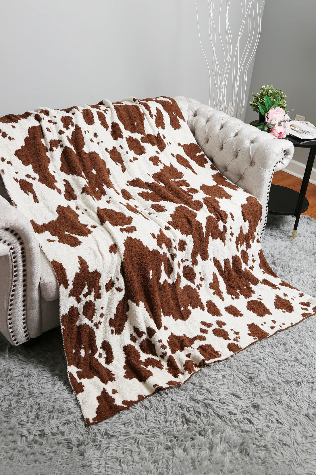 COW PRINT THROW BLANKET