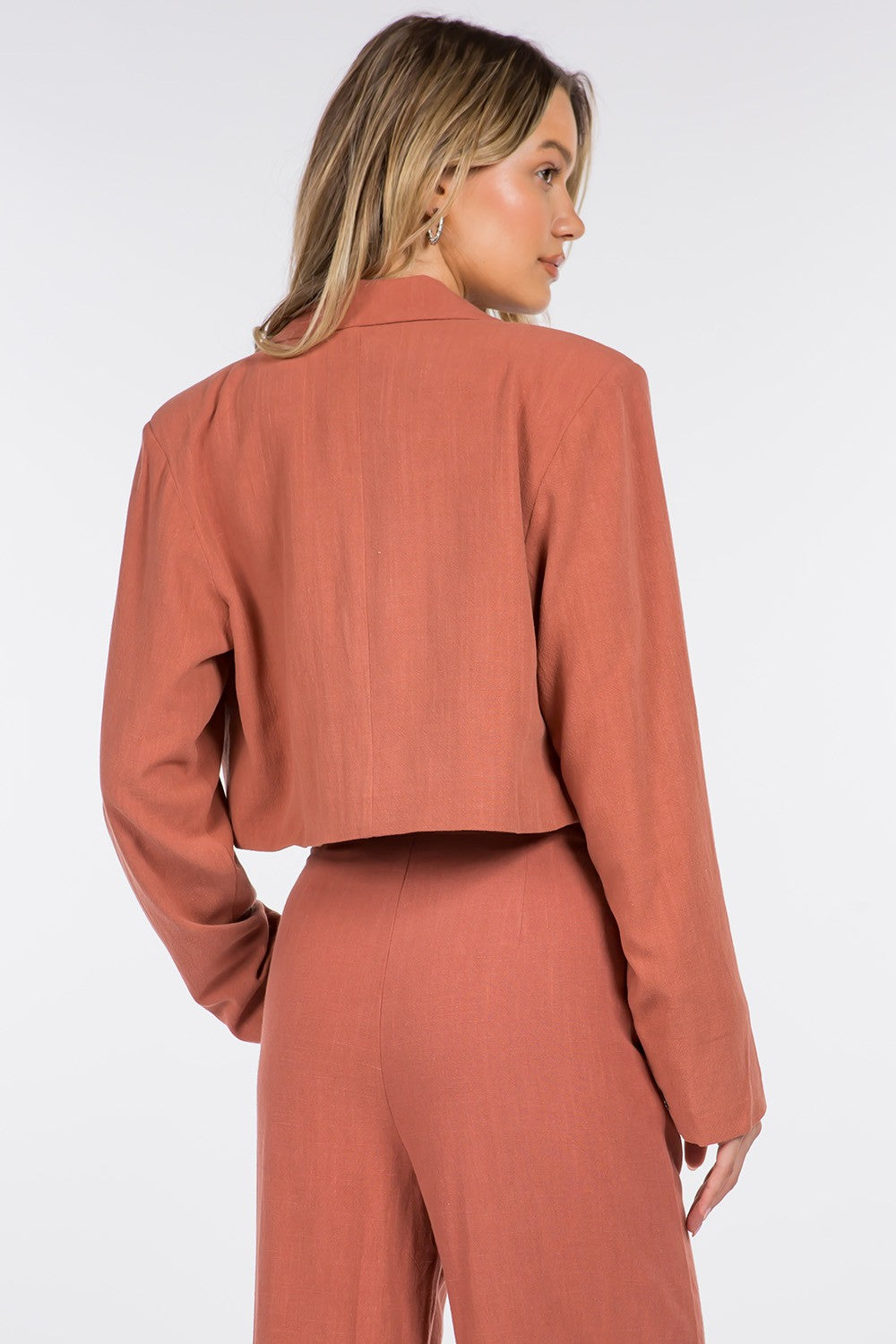 CROPPED LINEN BLAZER