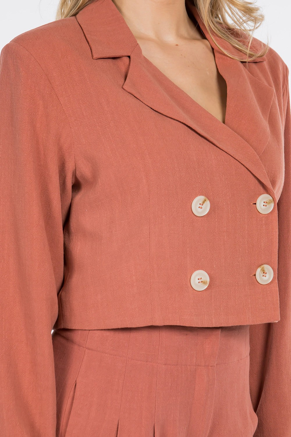 CROPPED LINEN BLAZER