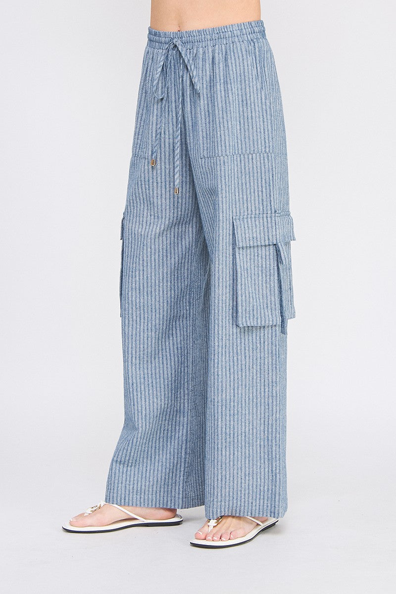 STRIPED CARGO PANTS