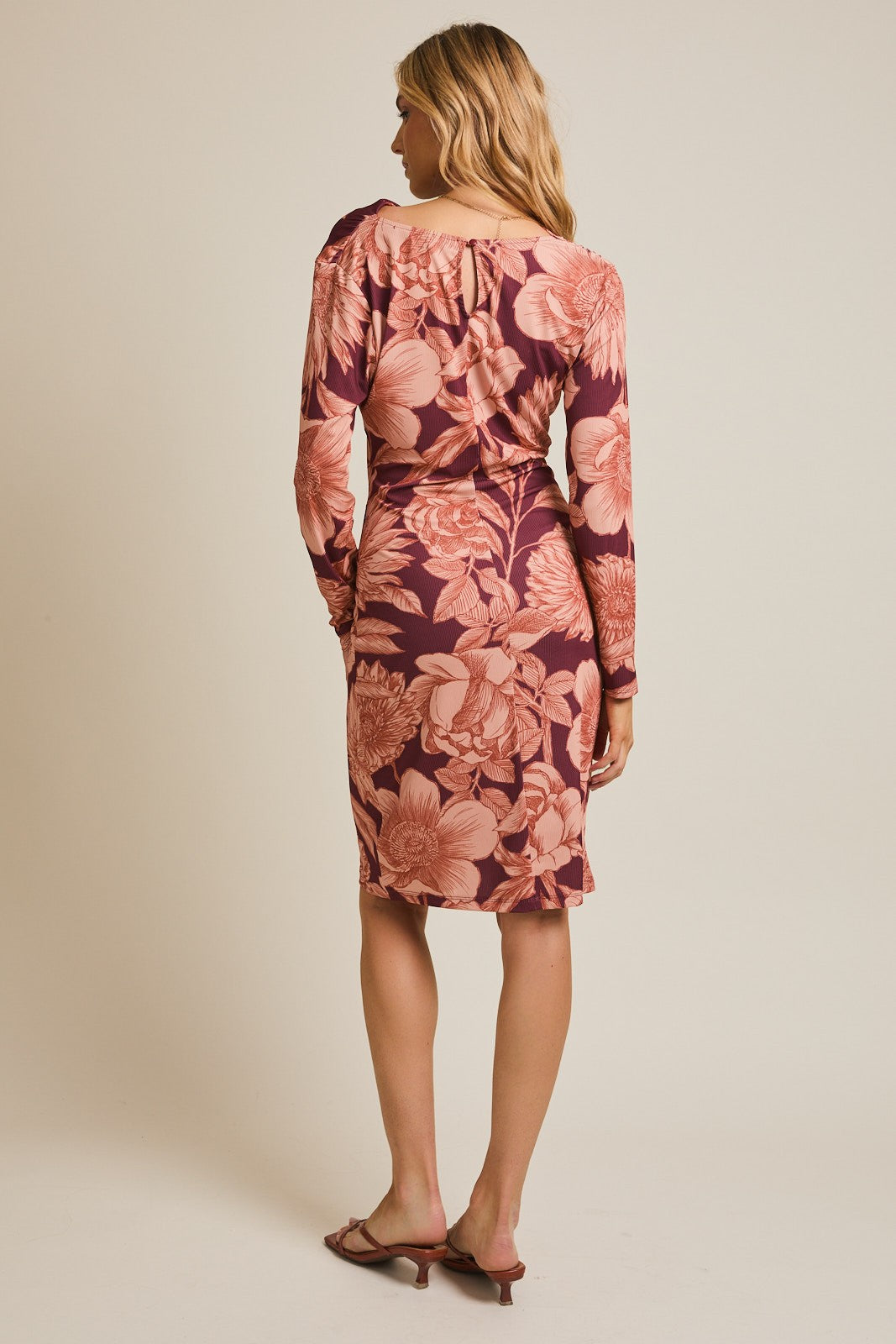 LONG SLEEVE FLORAL PRINT DRESS