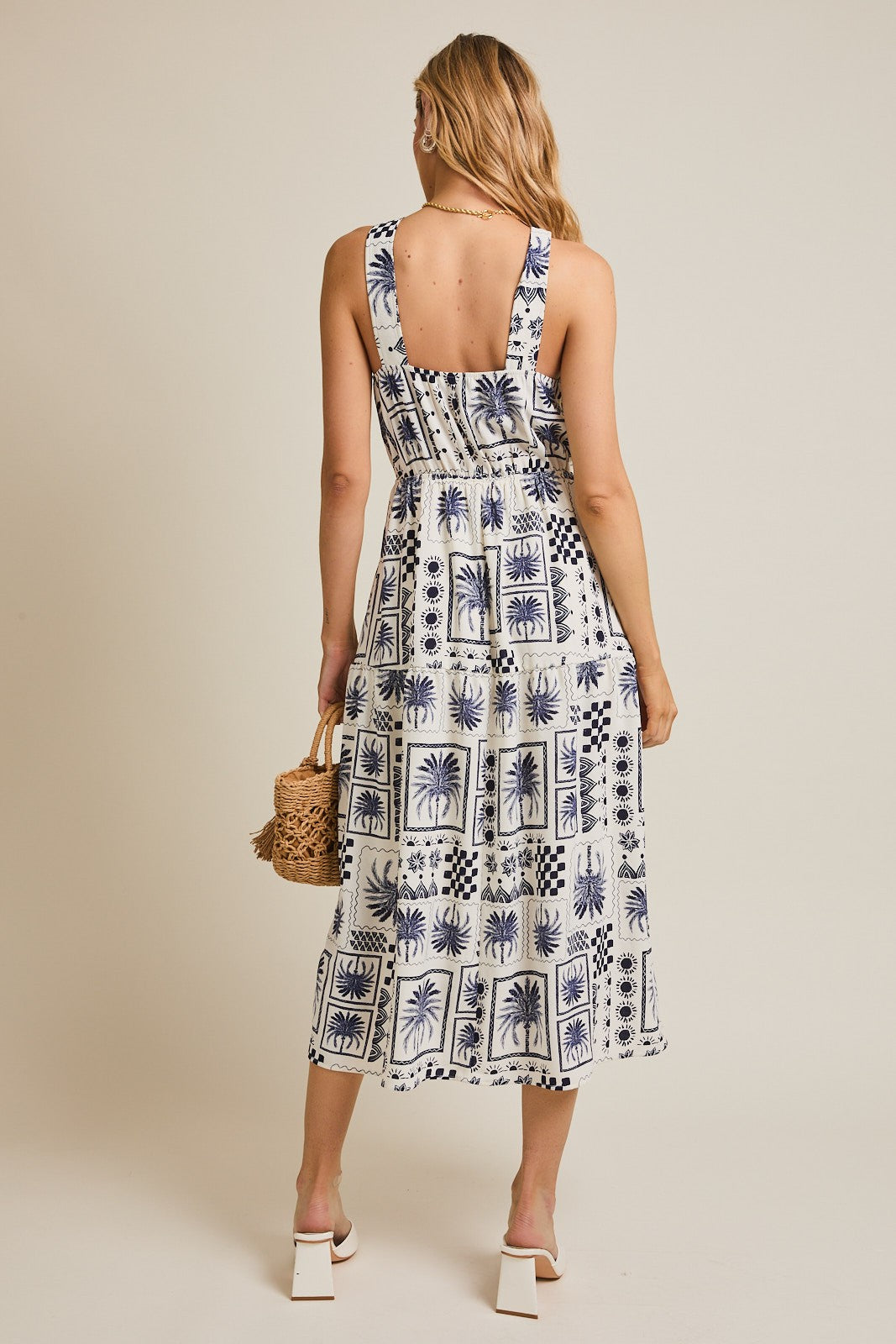 HALTER NECK PRINT DRESS
