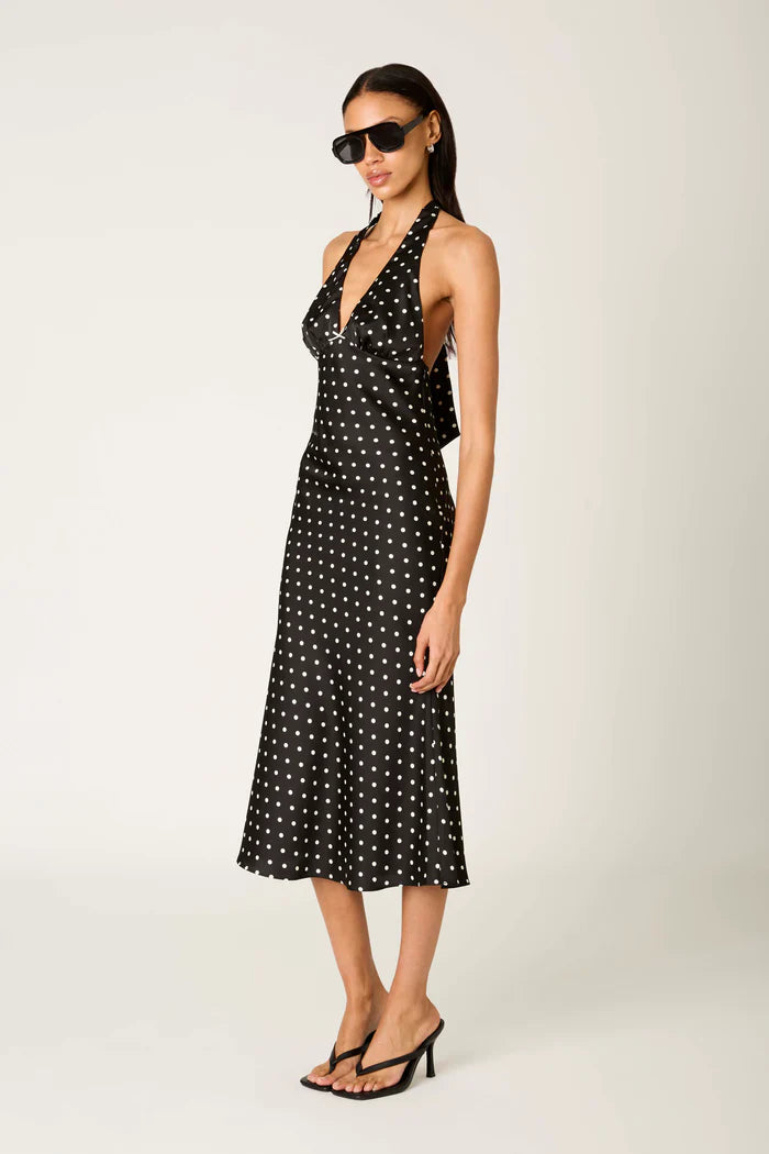POLKA DOT HALTER DRESS
