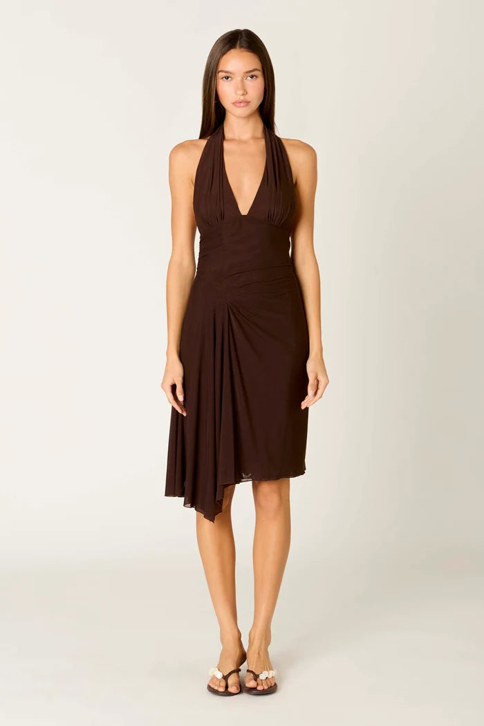 HANDKERCHIEF HEM HALTER DRESS