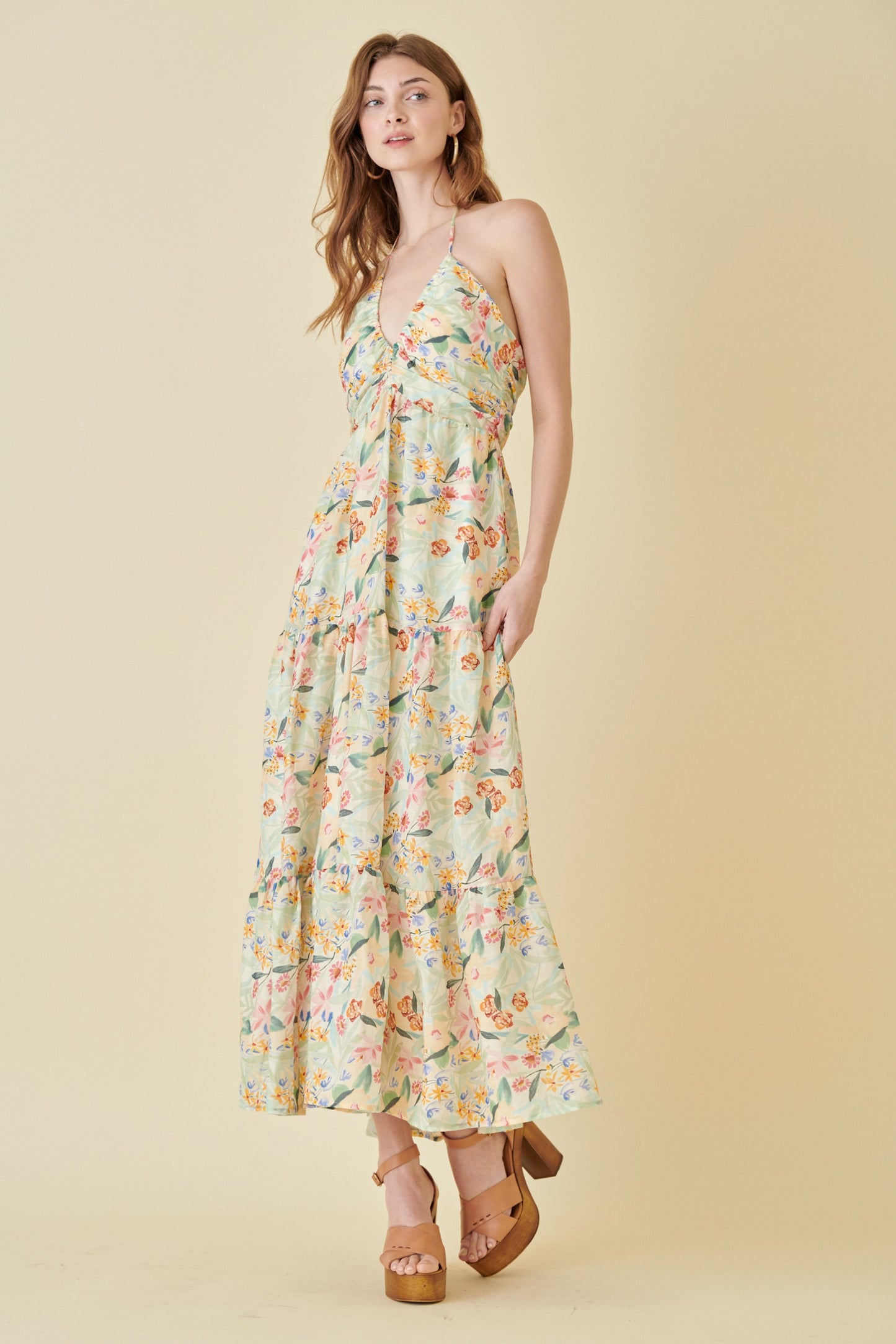 FLORAL PRINT MAXI DRESS