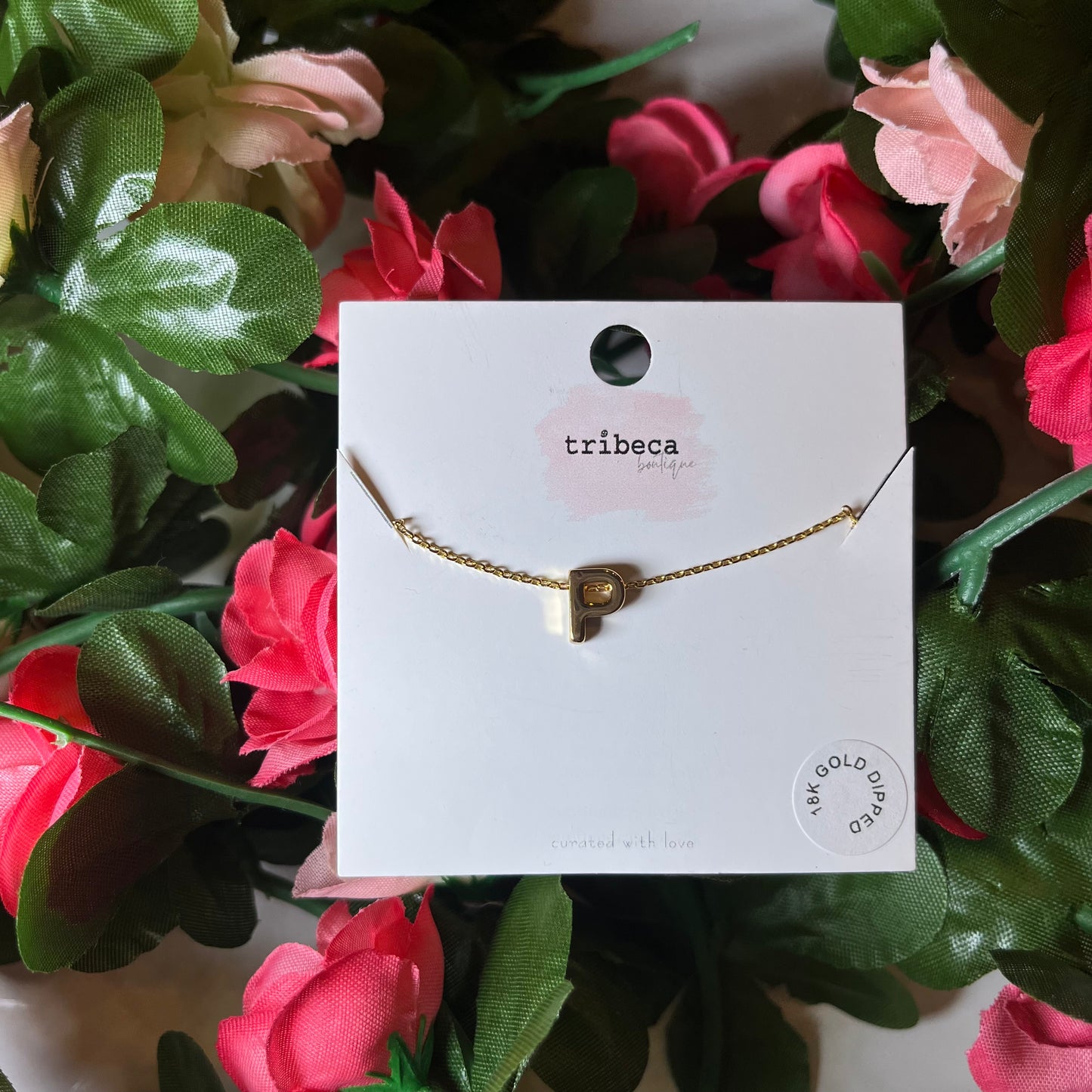 HALF INCH INITIAL NECKLACE