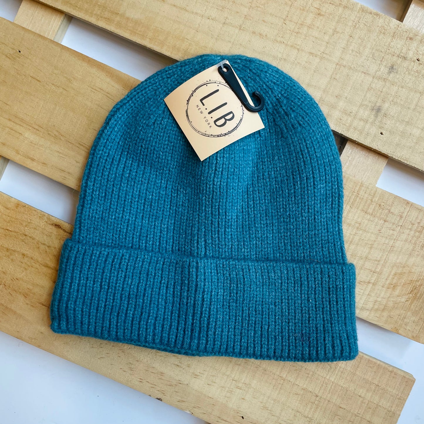 TEAL RIBBED BEANIE