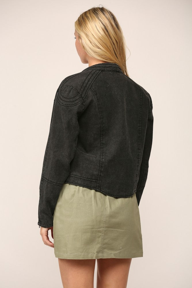 DENIM BIKER JACKET