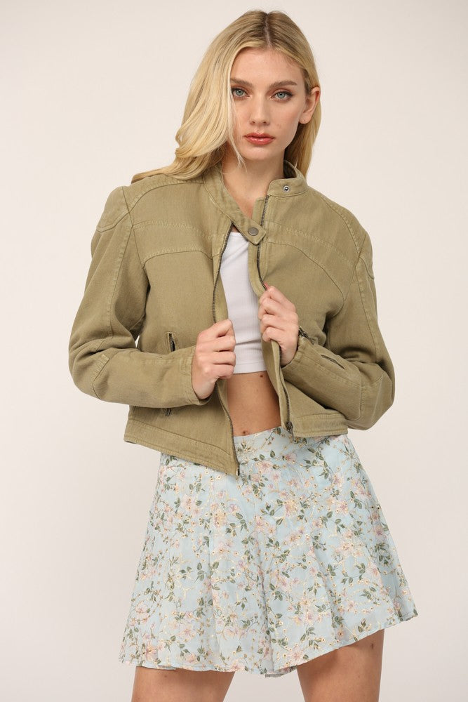 DENIM BIKER JACKET