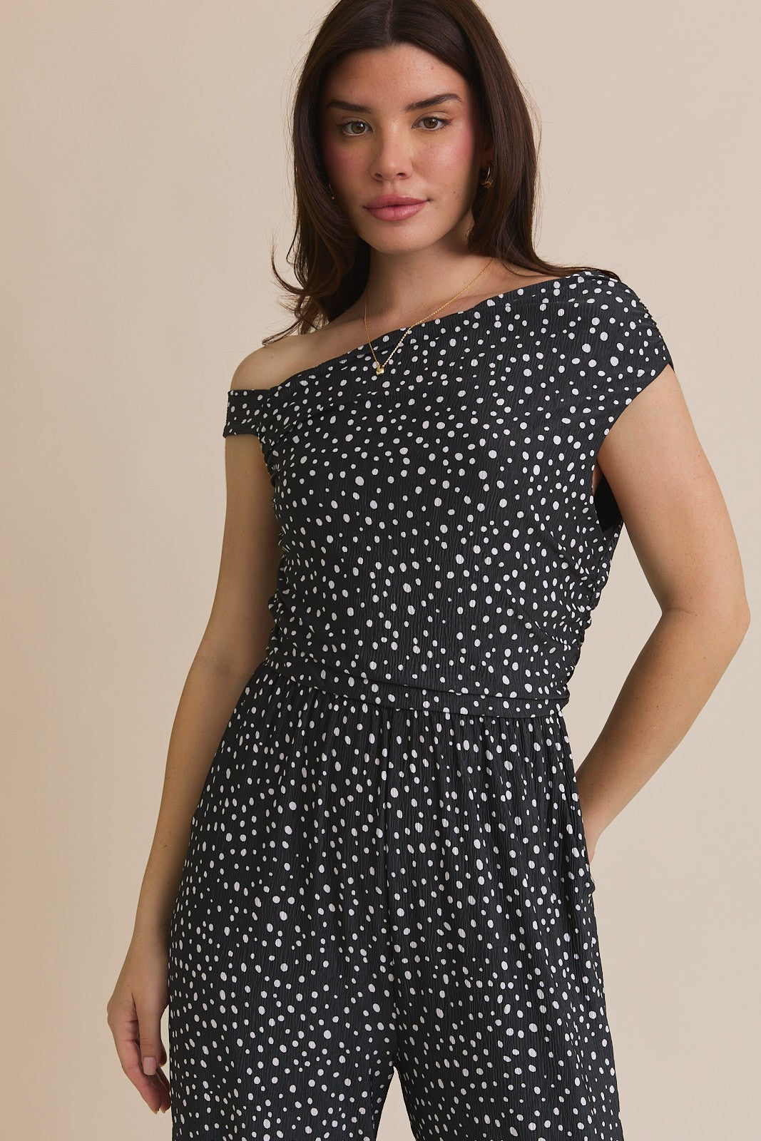 POLKA DOT PRINT JUMPSUIT