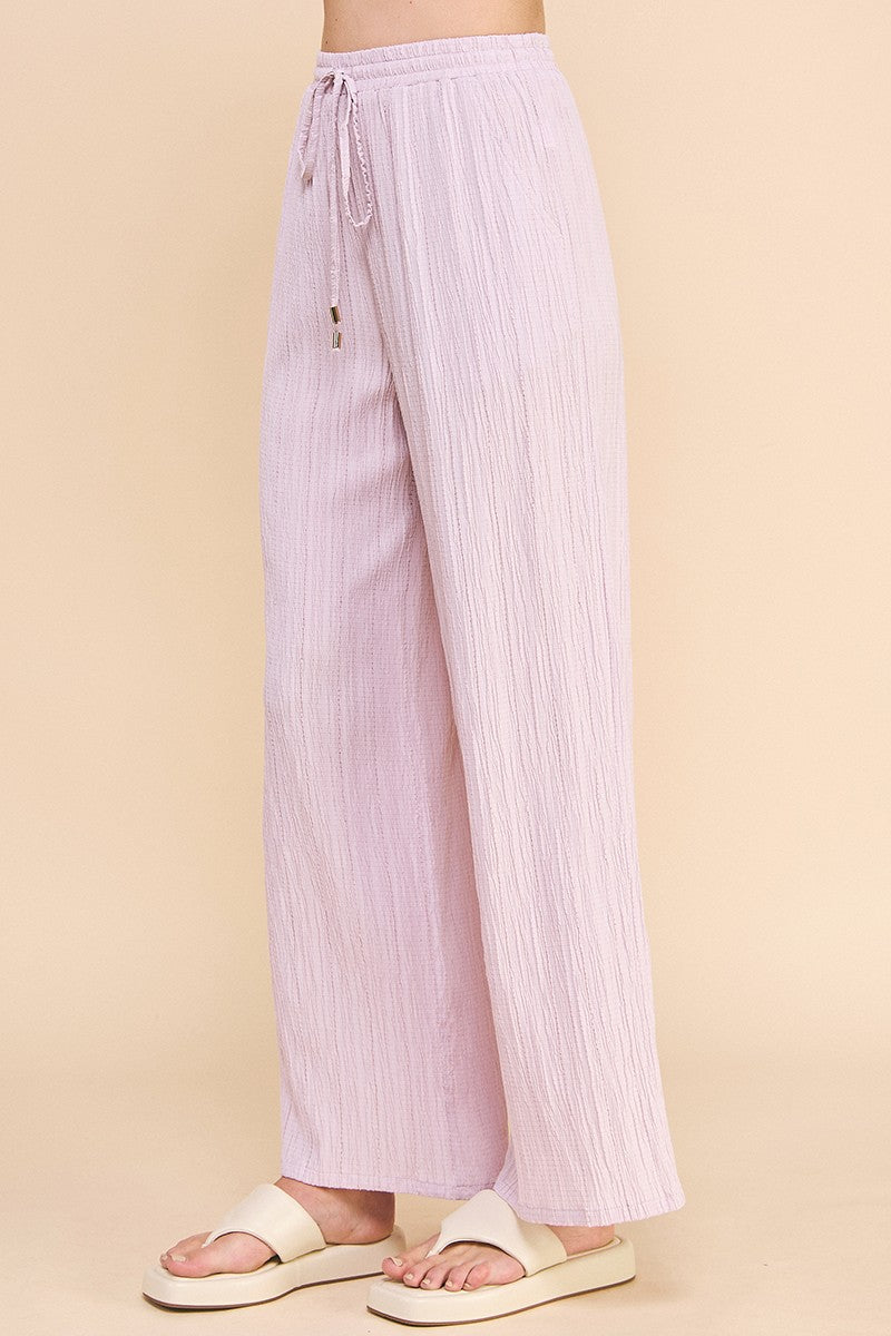 TEXTURED TIE PANT