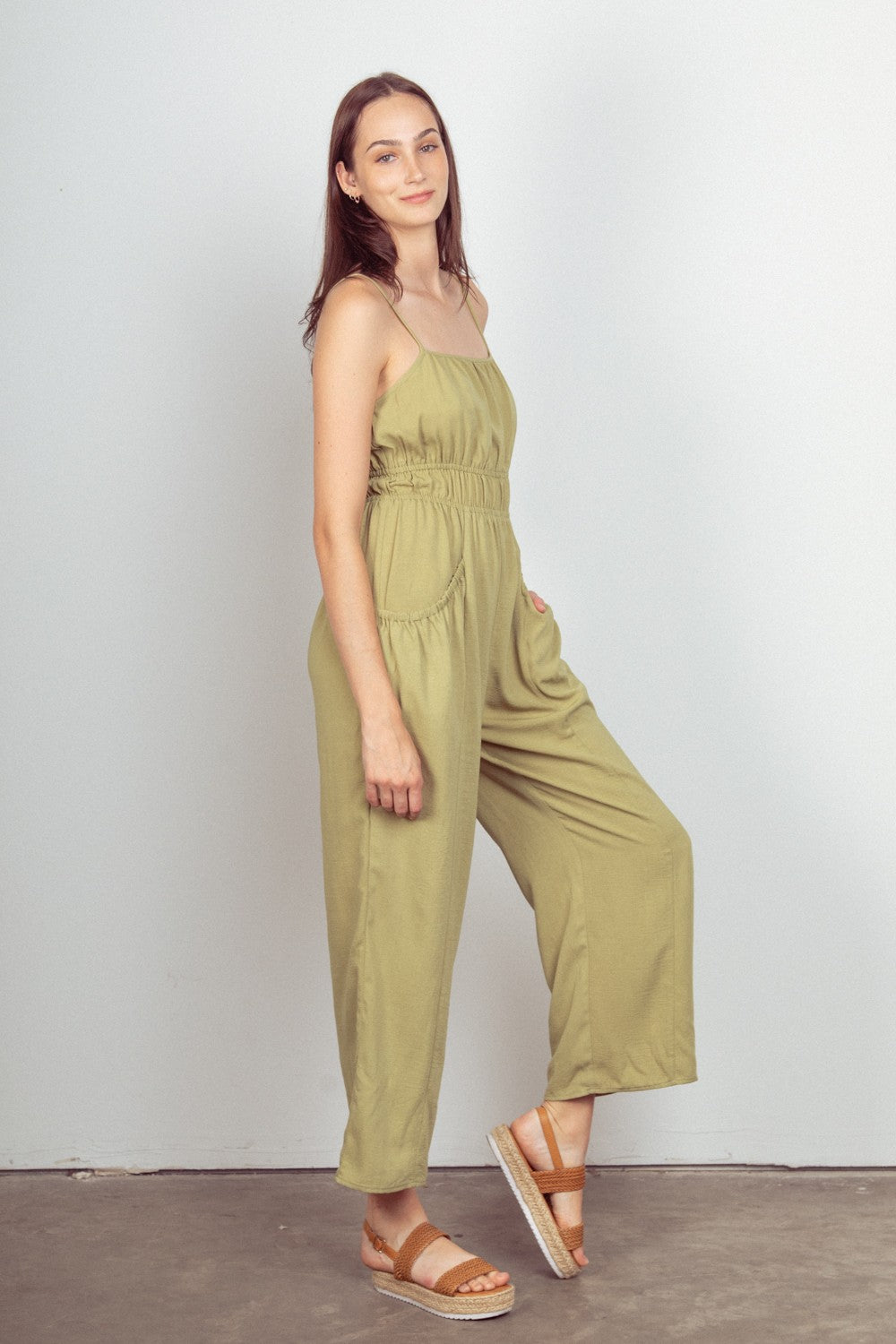 SOLID WOVEN JUMPSUIT