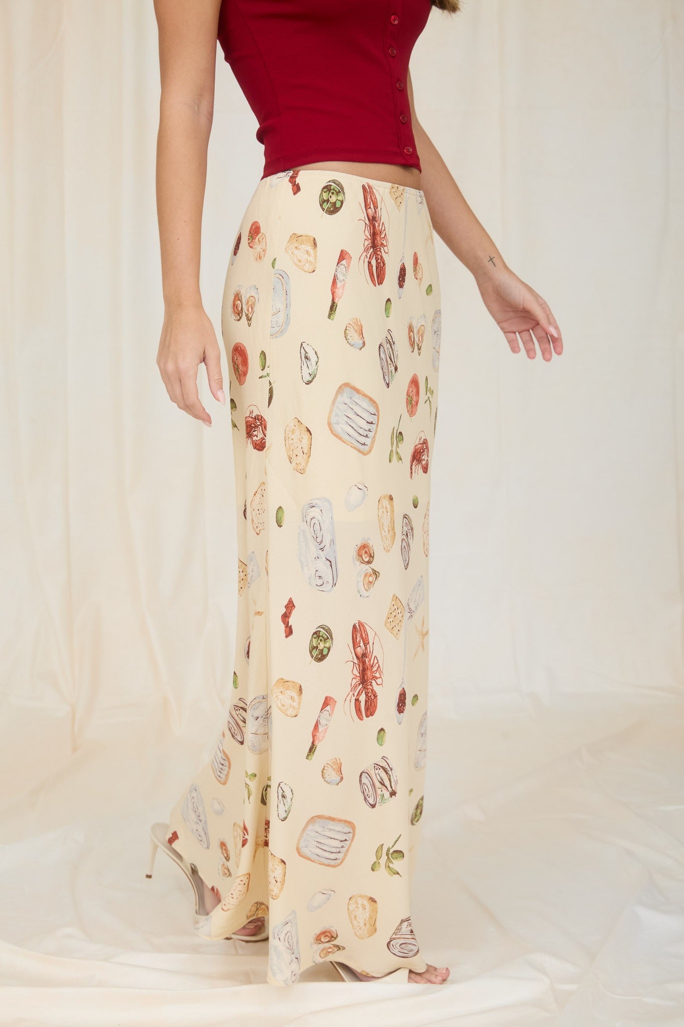 PORTOFINO SLIP ON MIDI SKIRT