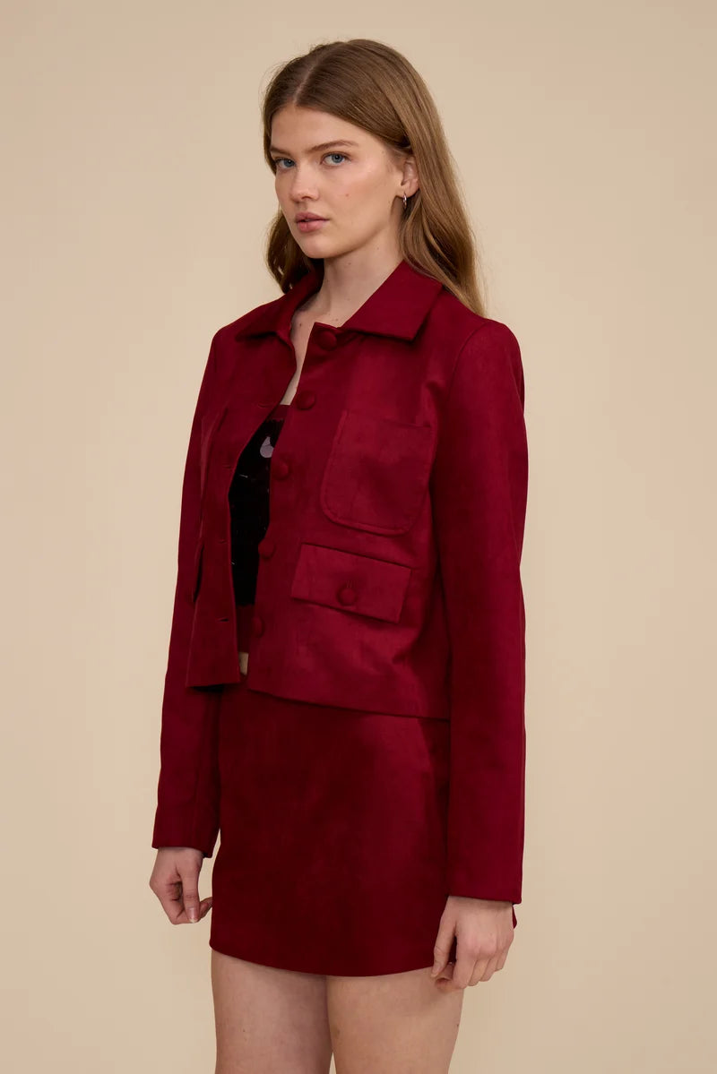SUEDE MERLOT JACKET