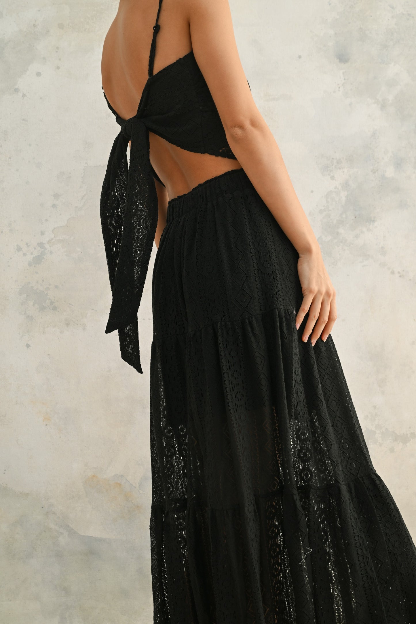 CROCHET LACE MAXI SKIRT