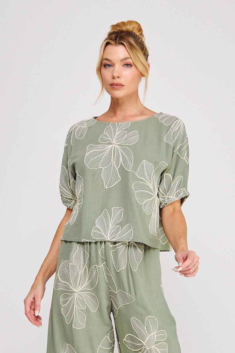 FLORAL EMBROIDERED BLOUSE