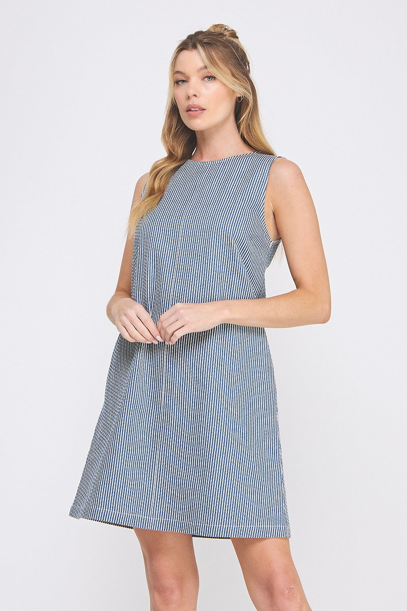 STRIPED A-LINE DRESS