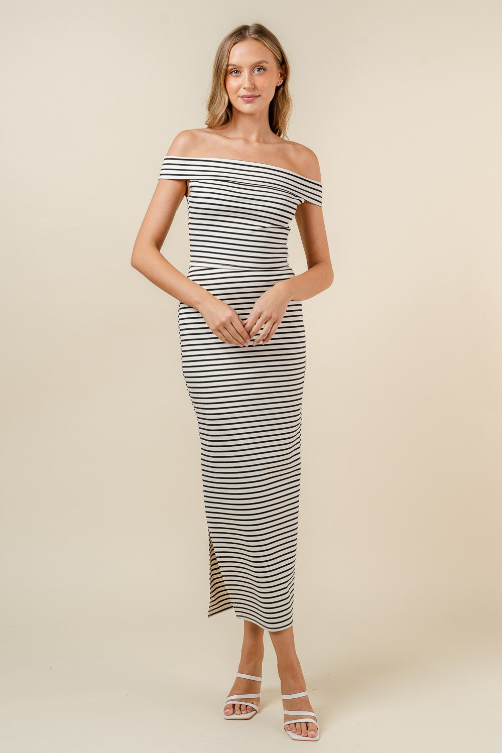 STRIPE OFF SHOULDER TOP