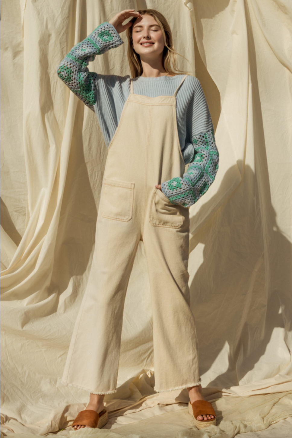 KHAKI DENIM OVERALL