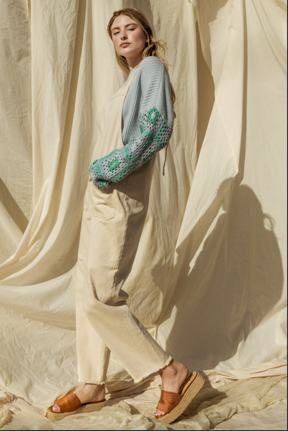 KHAKI DENIM OVERALL
