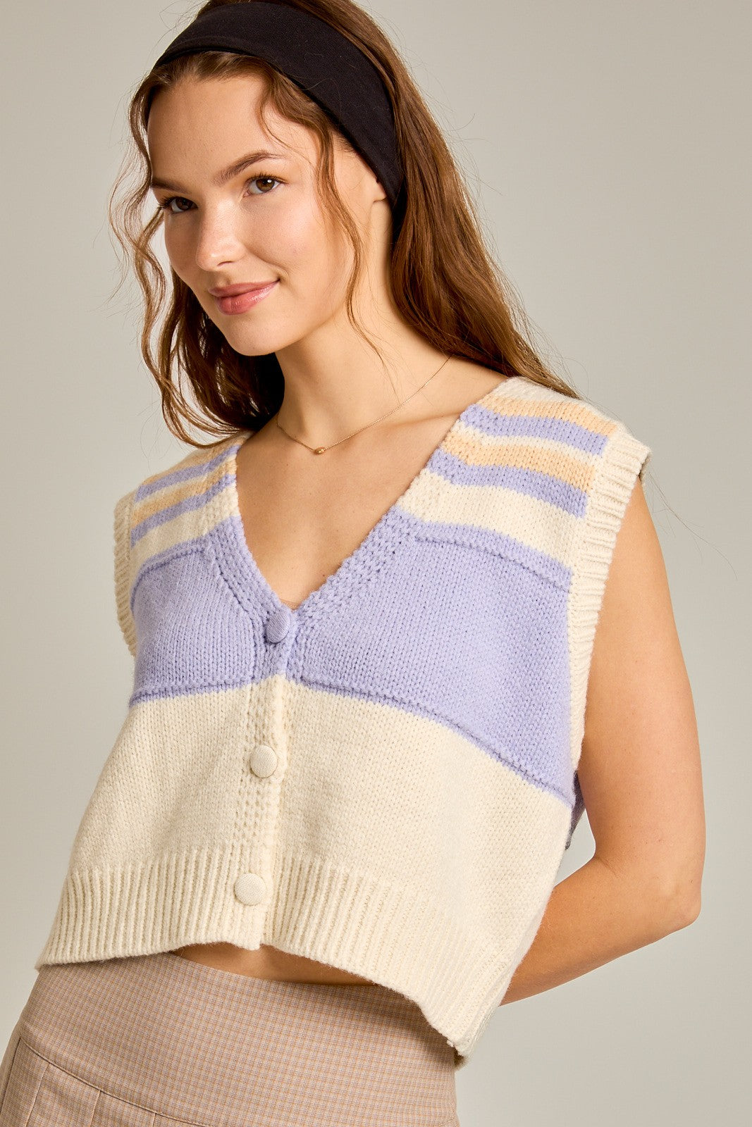 COLOR BLOCK SWEATER VEST