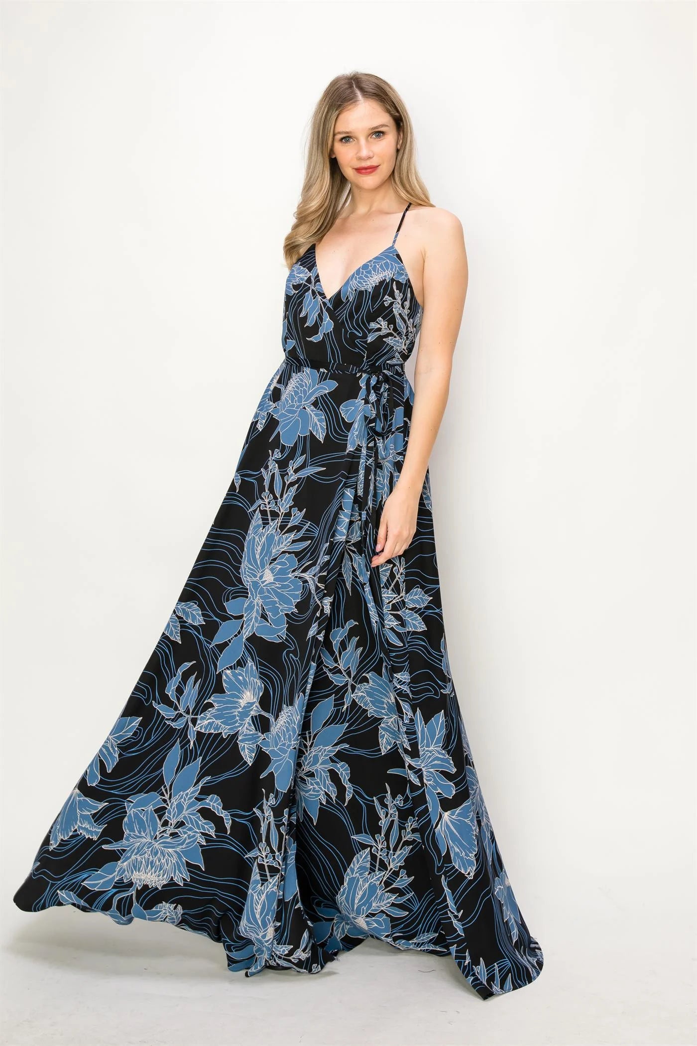 FLORAL PRINT WRAP DRESS