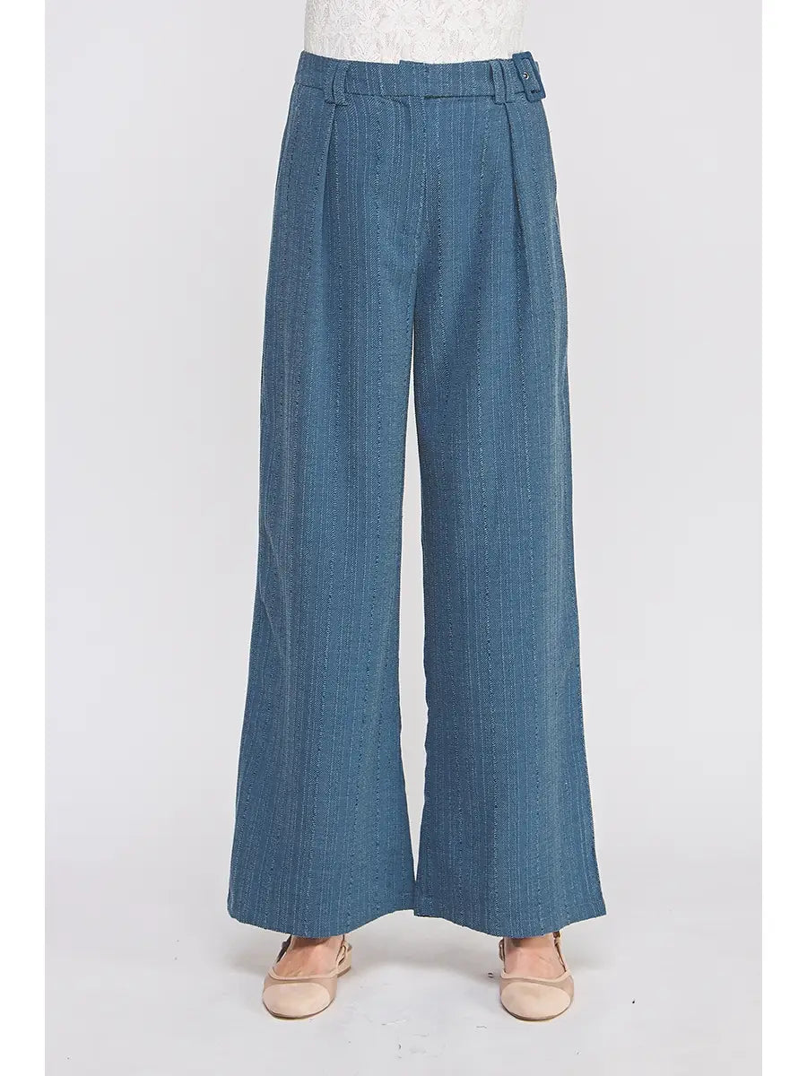DENIM TWILL BELT TROUSER
