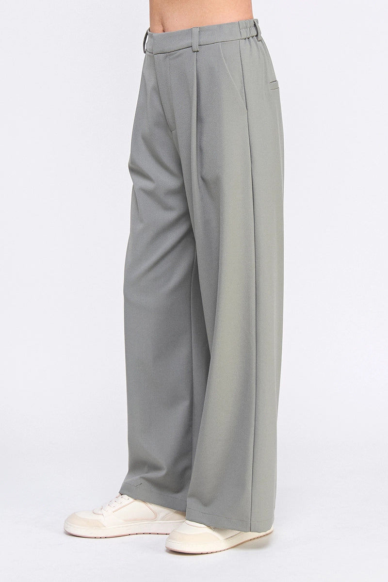 WIDE LEG ELASTIC TROUSER
