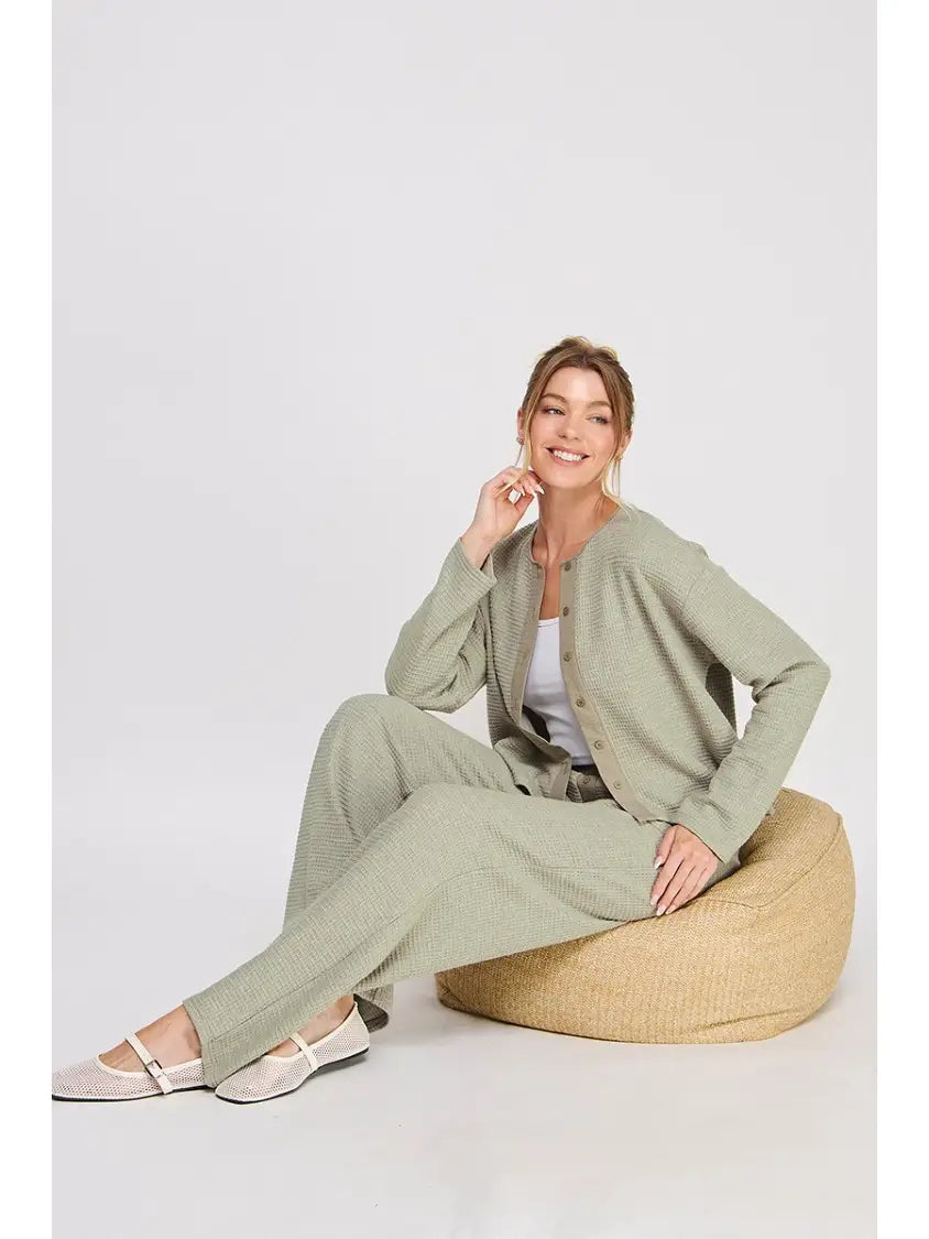 WAFFLE KNIT CONTRAST PANT