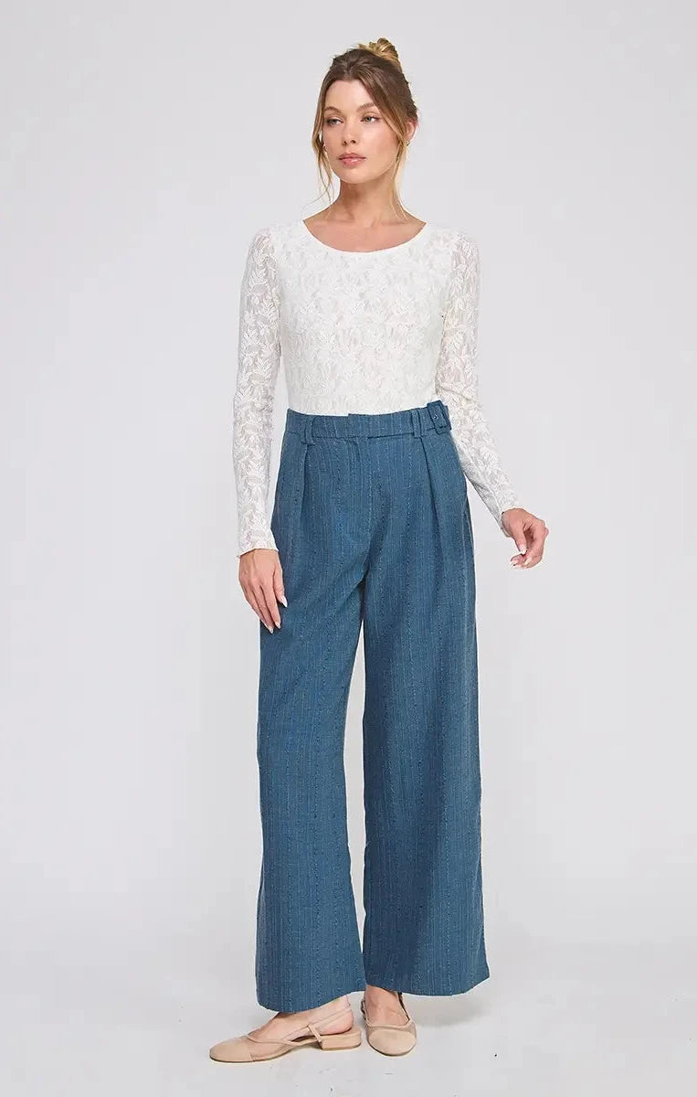 DENIM TWILL BELT TROUSER