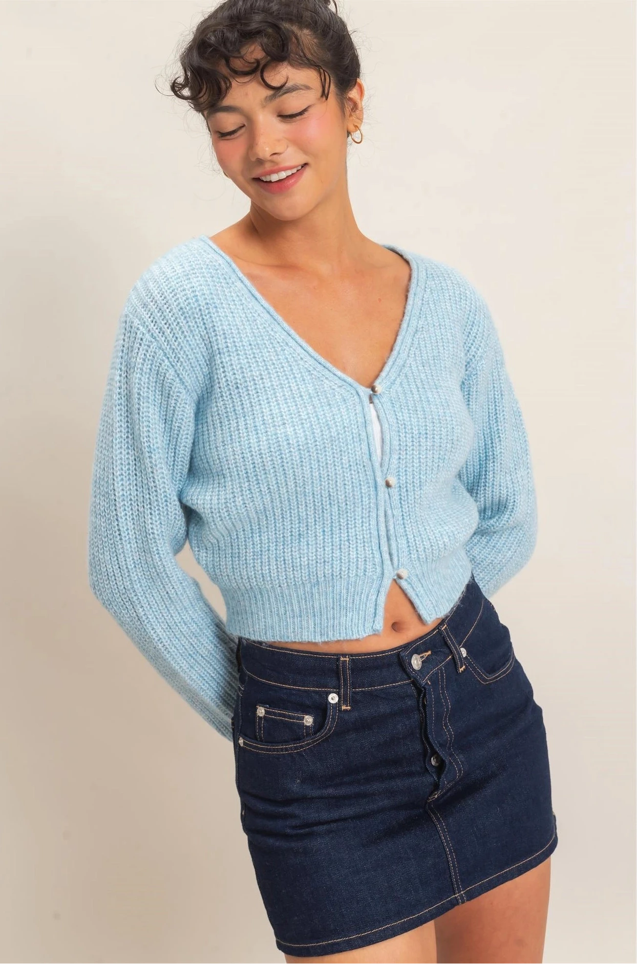 VNECK RIBBED CARDY