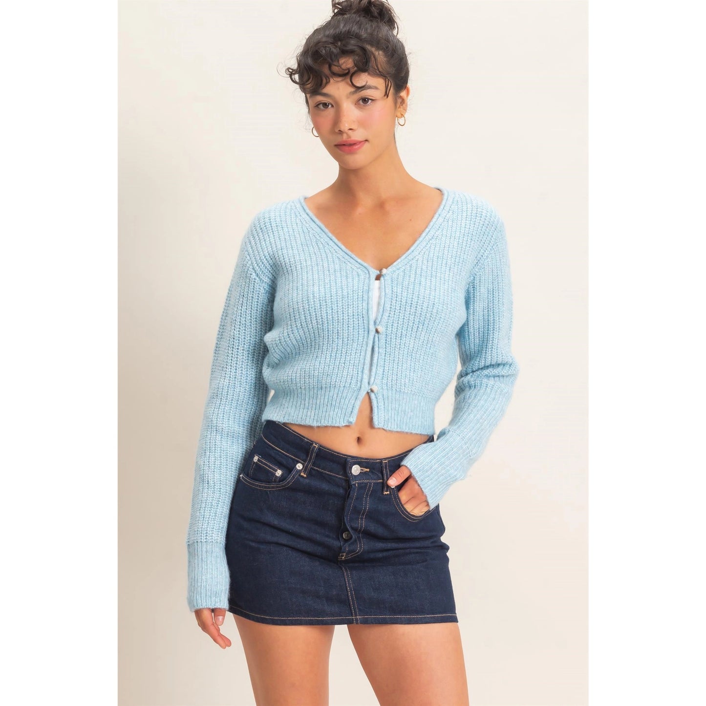 VNECK RIBBED CARDY