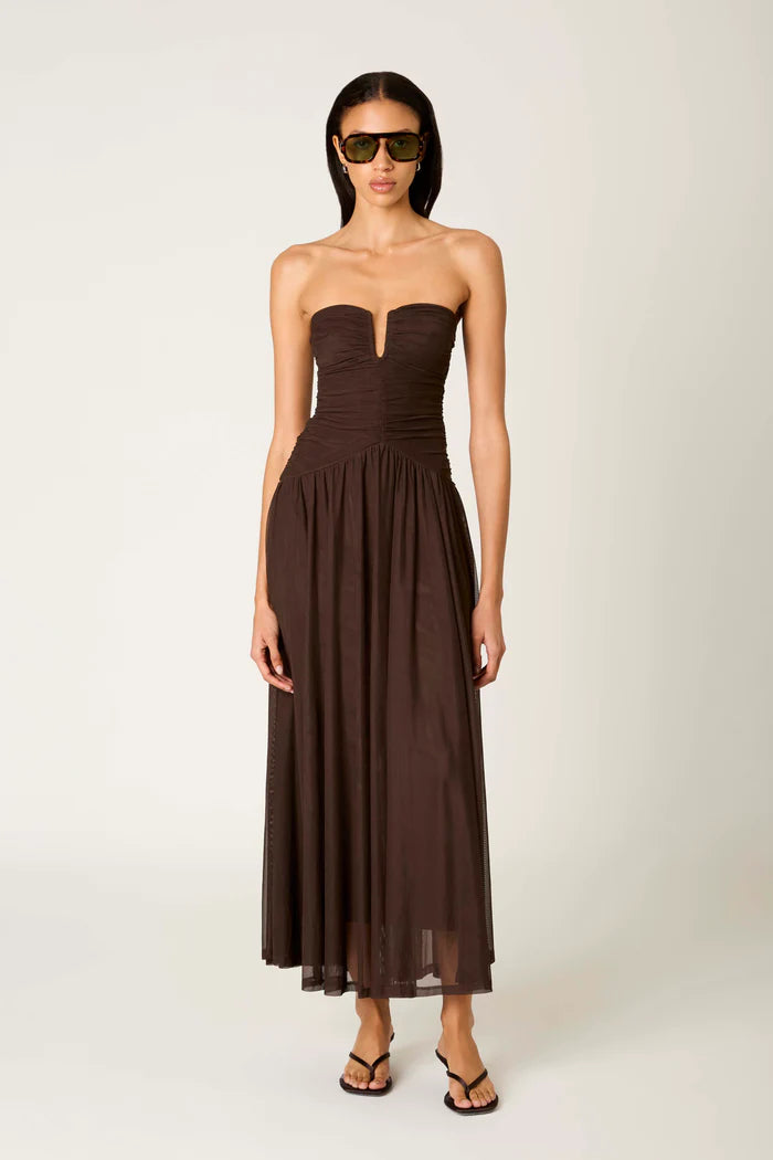 STRAPLESS DROP WAIST DRESS