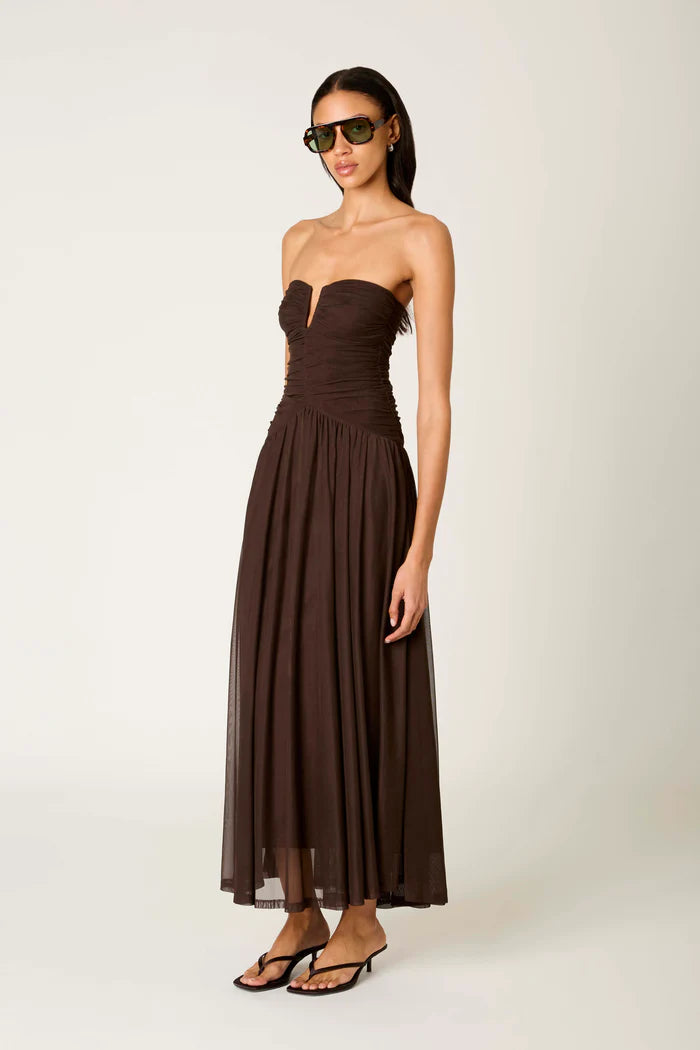 STRAPLESS DROP WAIST DRESS