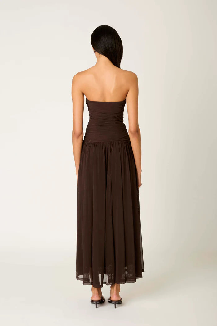 STRAPLESS DROP WAIST DRESS