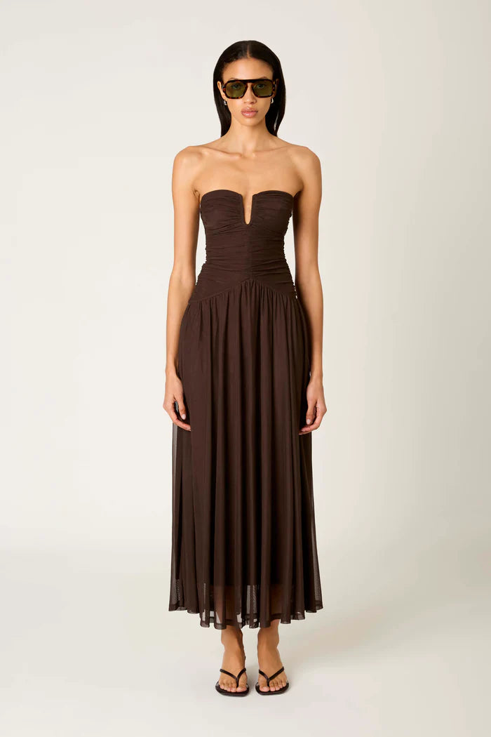 STRAPLESS DROP WAIST DRESS