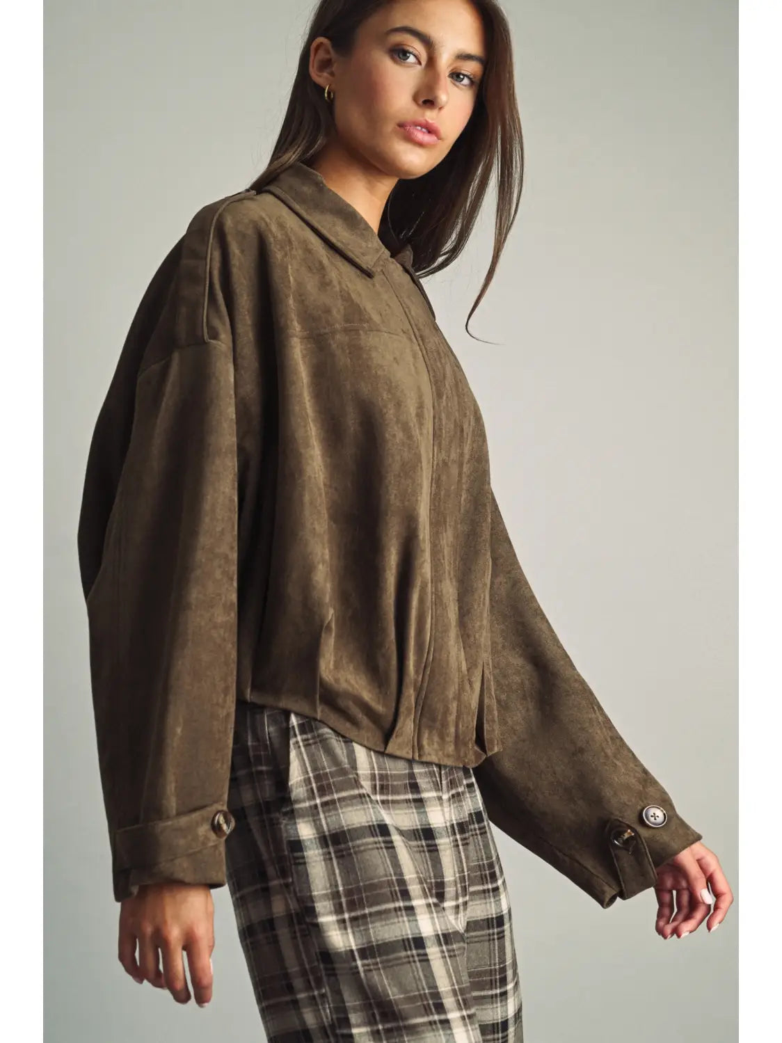SUEDE PLEATED JACKET