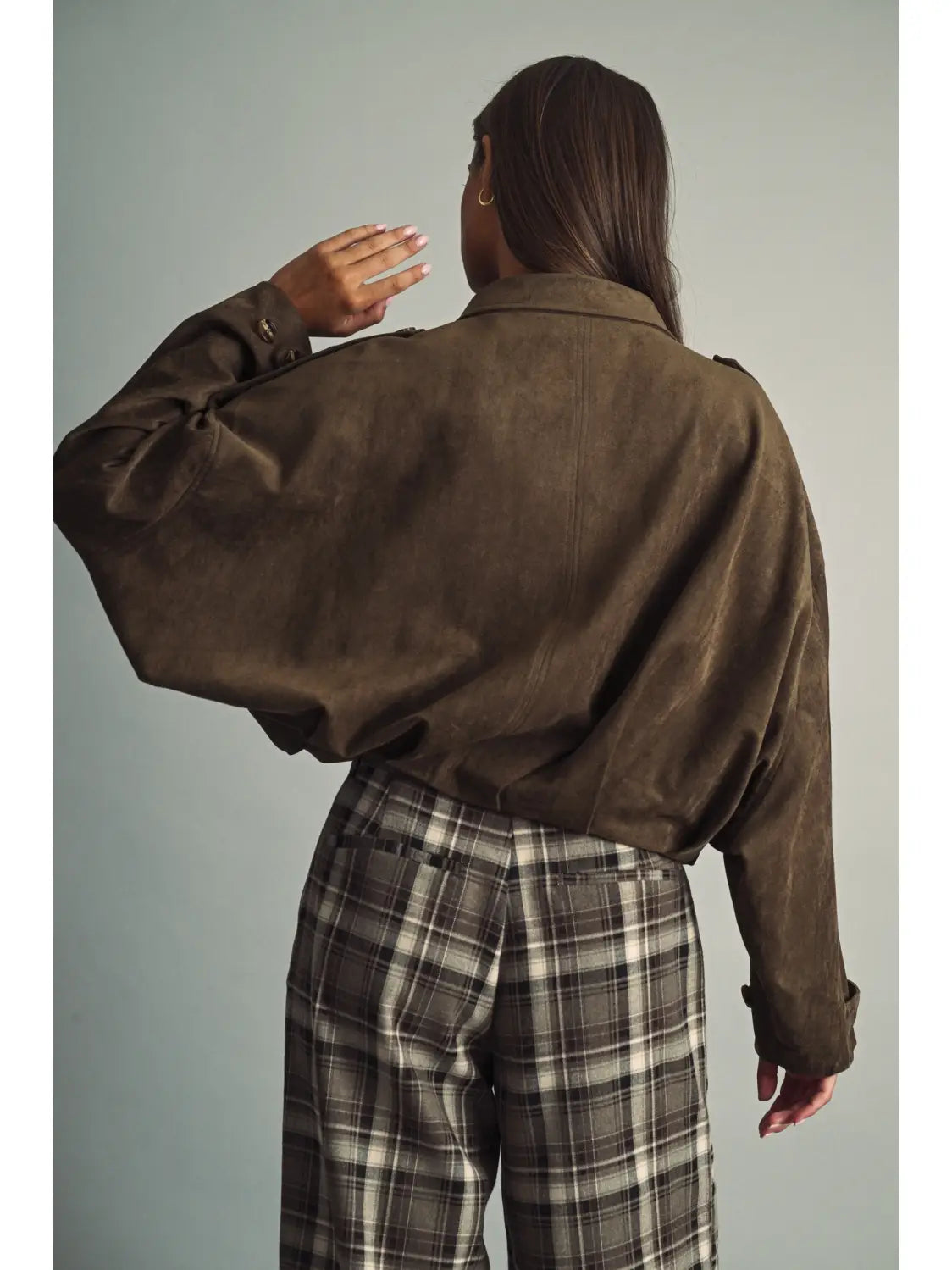 SUEDE PLEATED JACKET