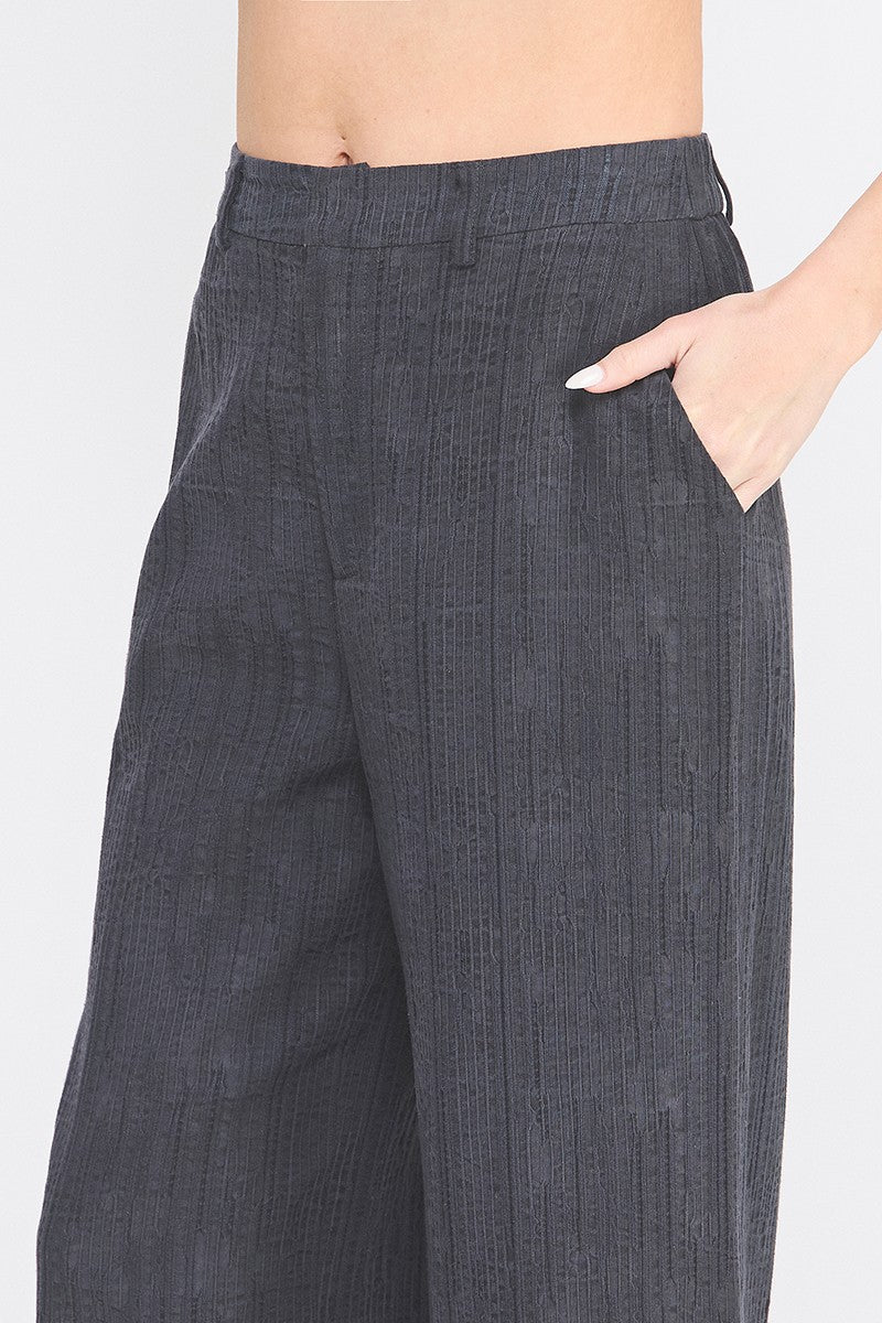 TEXTURED WIDE LEG PANT